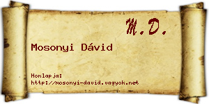 Mosonyi Dávid névjegykártya
