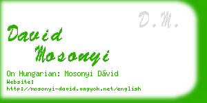david mosonyi business card